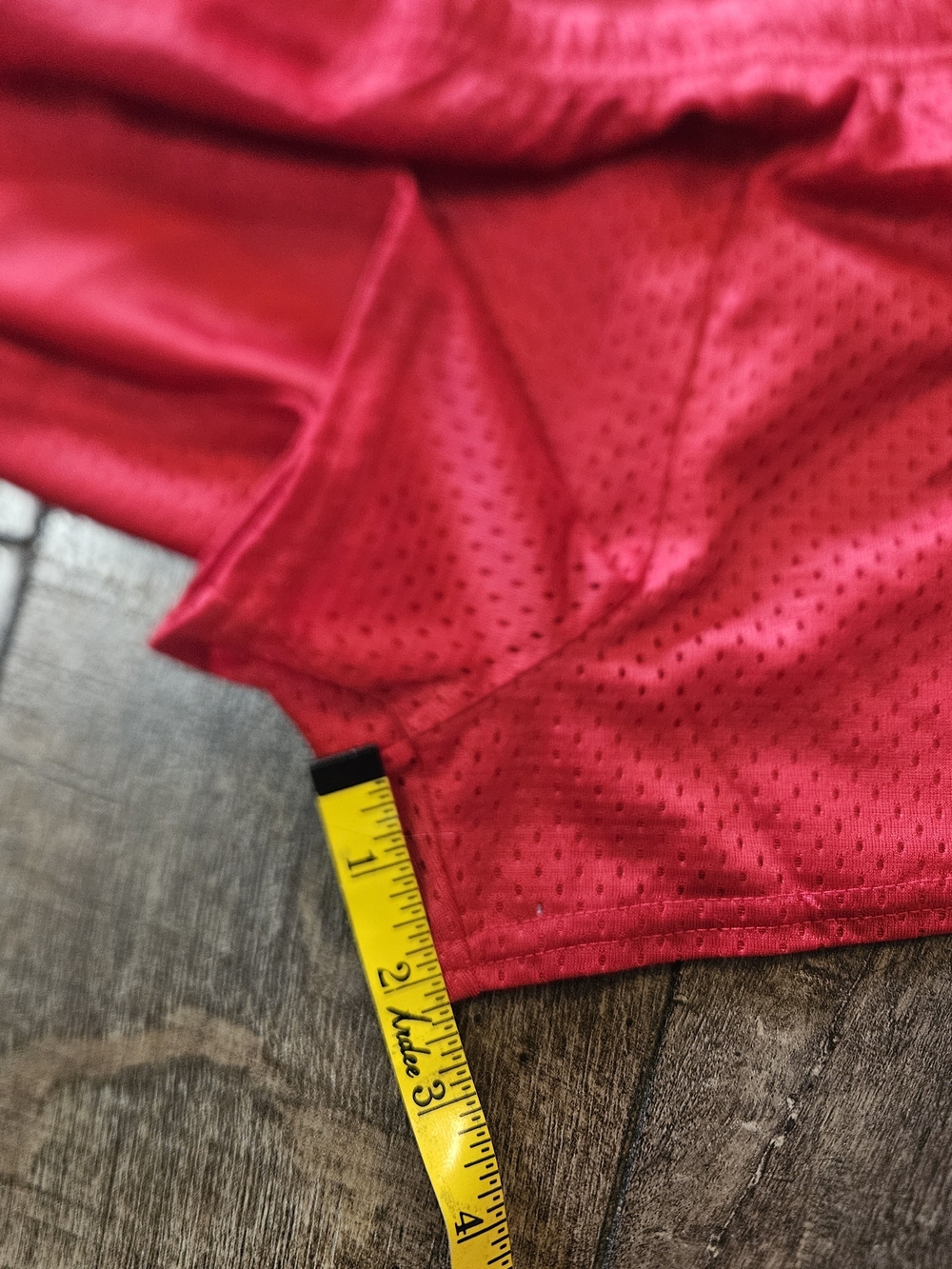 Women's Red Mesh Athletic Shorts with Bucky Badger Wisconsin Graphic - Picture 5 of 9